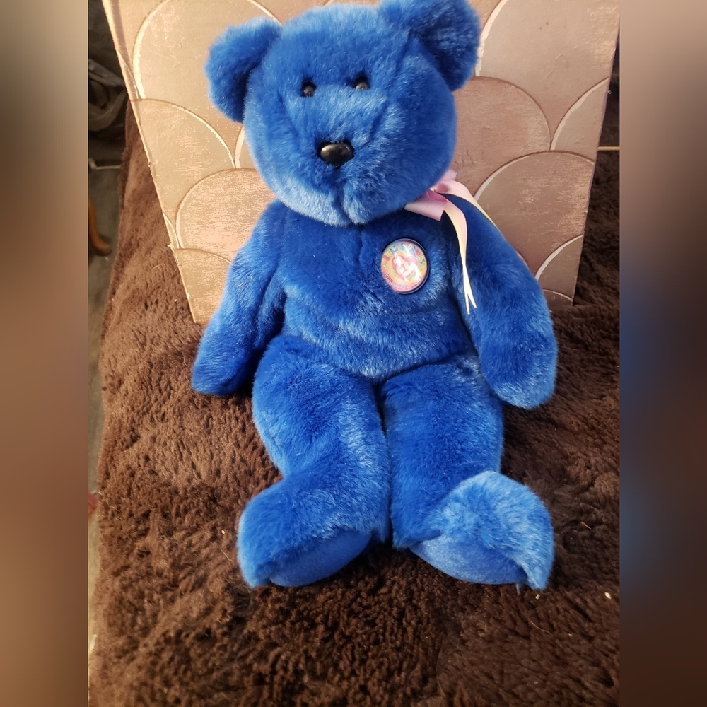 ​Excellent Cond. Ty Beanie Buddy Clubby II Blue Bear –1999 Official Club Edition